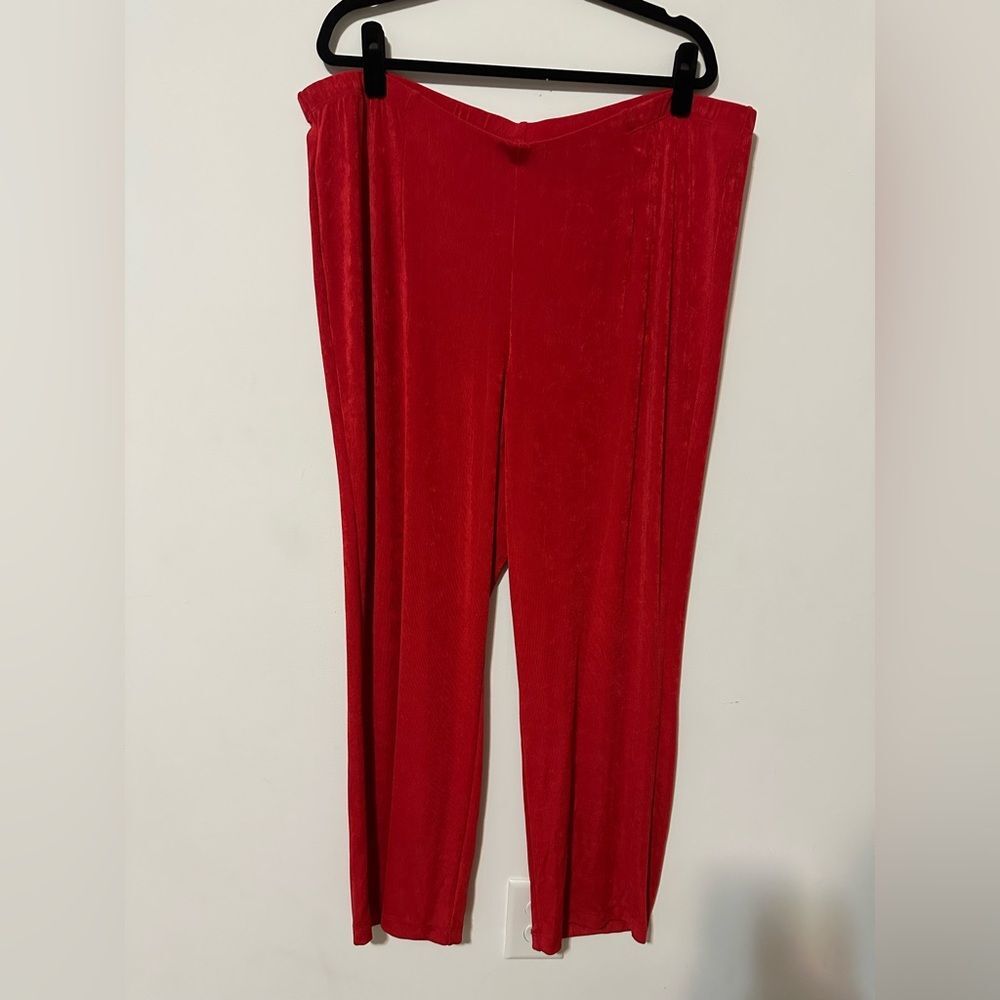 Chico’s Travelers Classic No Tummy Pant SZ 4R US XXL Straight Leg Pull On Red